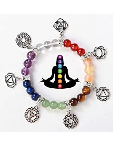Chakra Beads and Symbols Bracelet image 0